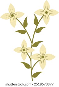 Ilustração plana da flor da primavera. Isolado no fundo branco. Ilustração de desenho animado de vetor