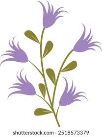 Flat Illustration of Spring Flower. Isolated on White Background. Vector Cartoon Illustration