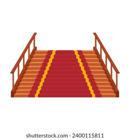 Flat illustration of stairs on isolated background