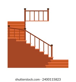 Flat illustration of stairs on isolated background