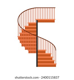 Flat illustration of stairs on isolated background