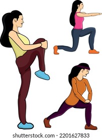 flat illustration stretching before sport
