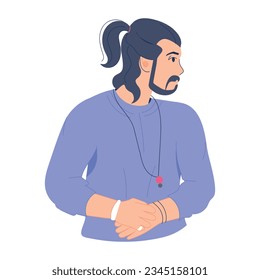 Ilustración plana de un chico elegante 