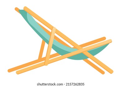 Flat illustration of sun chair for sunbathing on the beach. 