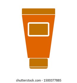 Flat illustration of sun cream vector icon. lotion sign symbol