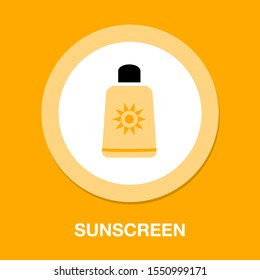 Flat illustration of sun cream vector icon. lotion sign symbol