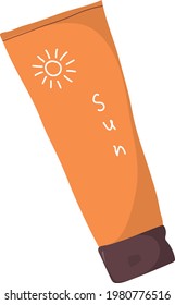 Flat illustration of sun cream vector icon. lotion sign symbol