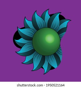 Flat Illustration Sun Flower Vector