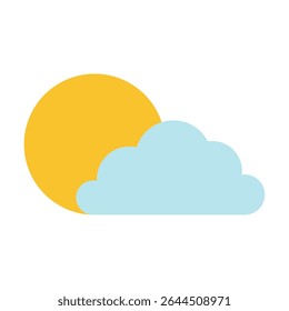 Flat illustration of sunny and cloudy weather