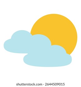 Flat illustration of sunny and cloudy weather