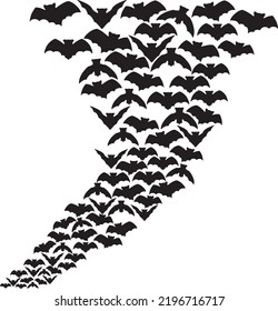 Flat illustration of a swarm of bats