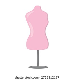 Flat illustration of a tailor mannequin icon. Fashion design and dressmaking concept, ideal for fashion studios, apparel branding, sewing education, design portfolios, and creative platforms.
