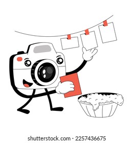Eine flache Illustration zum Fotografieren 