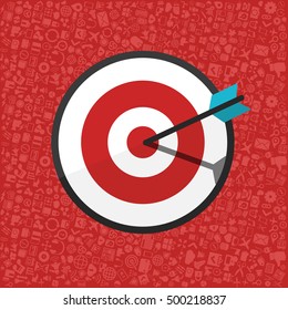 Flat illustration of targeting with icons vector illustration