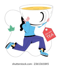 Ilustración plana del día del té 
