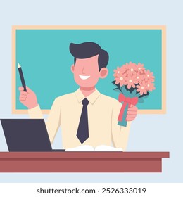 flat illustration for teachers day