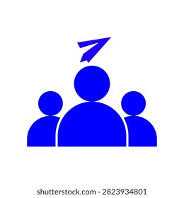 Flat illustration of teamwork, blue, vector EPS 10