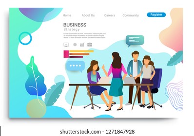 Flat illustration of teamwork concept for Design web templates, business strategy, analytics and idea. Modern vector illustration concepts for website, dashboard preview and landing page.