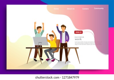 Flat illustration of teamwork concept for Design web templates, business strategy, analytics and idea. Modern vector illustration concepts for website, dashboard preview and landing page.