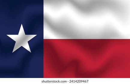 Flat Illustration of Texas state flag. Texas flag design. Texas wave flag. 
