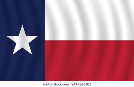 Flat Illustration of Texas state flag. Texas flag design. Texas wave flag.

