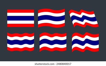 Flat illustration of the Thai flag.