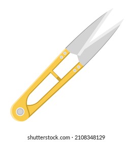 Flat illustration of thread scissors