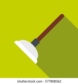 Flat illustration of toilet plunger vector icon for web