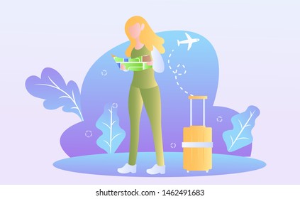Flat Illustration of Tourism Day with People Who are Doing Activities on their trip