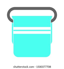 flat illustration of towel vector icon. bathroom sign symbol