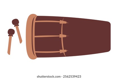 Flat Illustration of Traditional Indonesian Drum