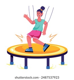 A flat illustration of trampoline jump 