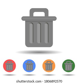 Ilustración plana del logotipo vectorial del icono de la papelera aislado en el fondo