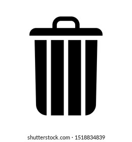 flat illustration of trash vector icon, garbage sign symbol on white background