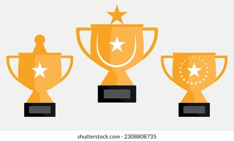 flat illustration trophy vector file