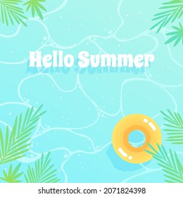 Flat illustration of tropical summer background