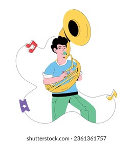 Flat illustration of trumpet festival 