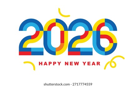 Flat illustration with typography new year 2026