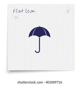 Flat illustration. Umbrella icon. 