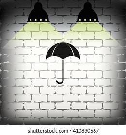 Flat illustration. Umbrella icon.