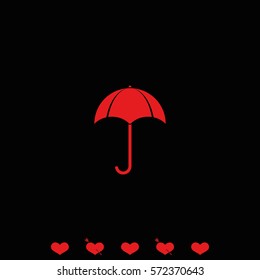 Flat illustration. Umbrella icon.