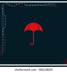 Flat illustration. Umbrella icon.