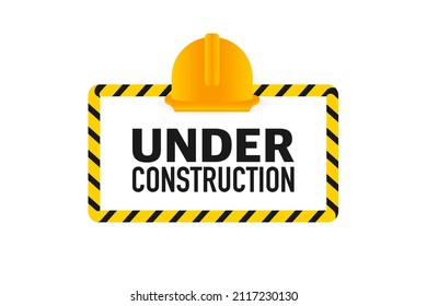 Flat illustration under construction for site design. Vector banner. Web banner