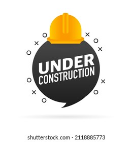 Flat illustration under construction for site design. Vector banner. Web banner