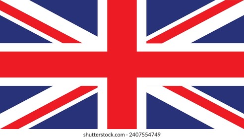 Flat Illustration of United Kingdom flag. United Kingdom flag design. 