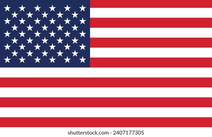 Flat Illustration of the United States flag. United States national flag design. 