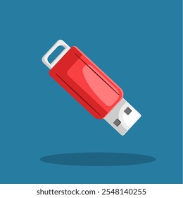 Flat illustration usb flashdisk, usb device, small memory