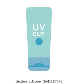 Flat Illustration of UV Protection Cream Tube – Skincare and Sunblock Icon
