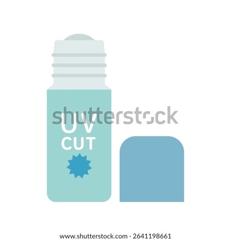 Flat Illustration of UV Protection Stick – Sunscreen Skincare Roll-On Icon