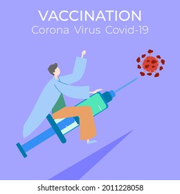 Flat illustration of vaccination covid-19 campaign